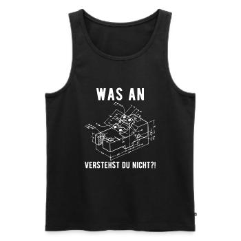 Mechanical engineering mechanical engineering funny saying - Men's Premium Organic Tank Top - black - Front - AI Model Male 178 light (178cm)