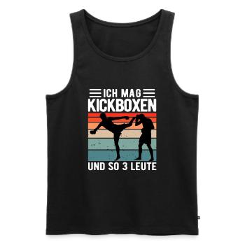 Kickboxing Arts Martiaux Drôle Dicton Cadeau - Débardeur bio Premium Homme - noir - Devant - AI Model Male 178 light (178cm)