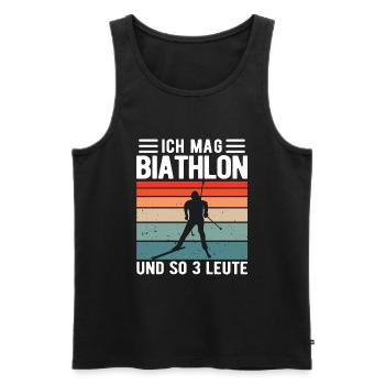 Biathlon Biathlet Wintersport lustiger Spruch - Männer Premium Bio Tank Top - Schwarz - Vorne - Michal (187cm)