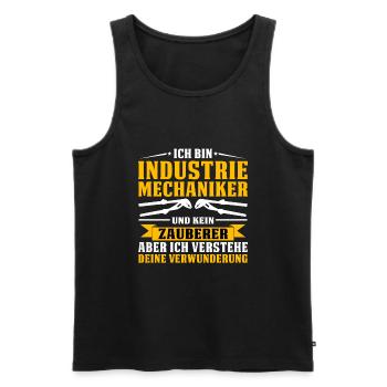 Mécanicien industriel, mécanicien, serrurier, cadeau - Débardeur bio Premium Homme - noir - Devant - AI Model Male 178 light (178cm)