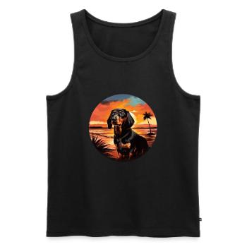 Dackel Hund für einen Hundebesitzer Dackel - Männer Premium Bio Tank Top - Schwarz - Vorne - Michal (187cm)