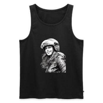 Motorradfahrerin Motorrad für eine - Männer Premium Bio Tank Top - Schwarz - Vorne - Michal (187cm)