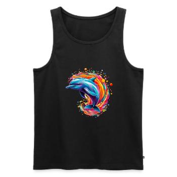 Delfin für einen Biologe Delphinliebhaber - Männer Premium Bio Tank Top - Schwarz - Vorne - Michal (187cm)