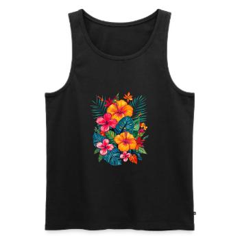 Floristin für eine Floristin - Männer Premium Bio Tank Top - Schwarz - Vorne - Michal (187cm)