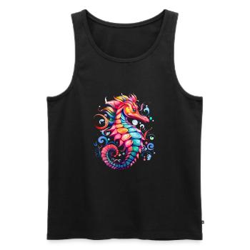 Seepferdchen Unterwasserwelt - Männer Premium Bio Tank Top - Schwarz - Vorne - Michal (187cm)