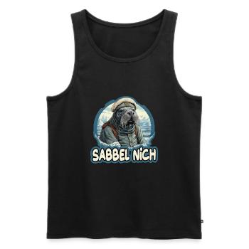 Sabbel Nich Walross Matrose - Männer Premium Bio Tank Top - Schwarz - Vorne - AI Model Male 178 light (178cm)