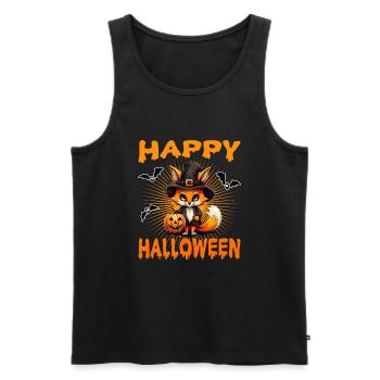 Pumpkin Fuchs Kürbis Halloween - Männer Premium Bio Tank Top - Schwarz - Vorne - Michal (187cm)