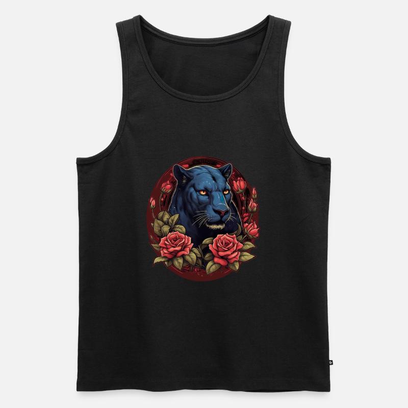 Schwarzer Panther Großkatze - Männer Premium Bio Tank Top - Schwarz