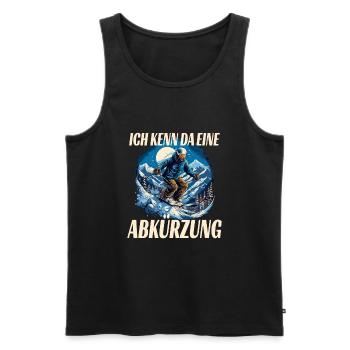 Skifahren Abkürzung Abseits der Piste Winterspaß - Männer Premium Bio Tank Top - Schwarz - Vorne - AI Model Male 178 light (178cm)