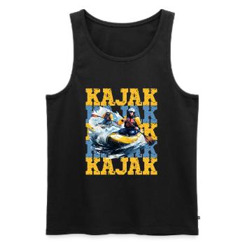 Kajak - Männer Premium Bio Tank Top - Schwarz - Vorne - Michal (187cm)