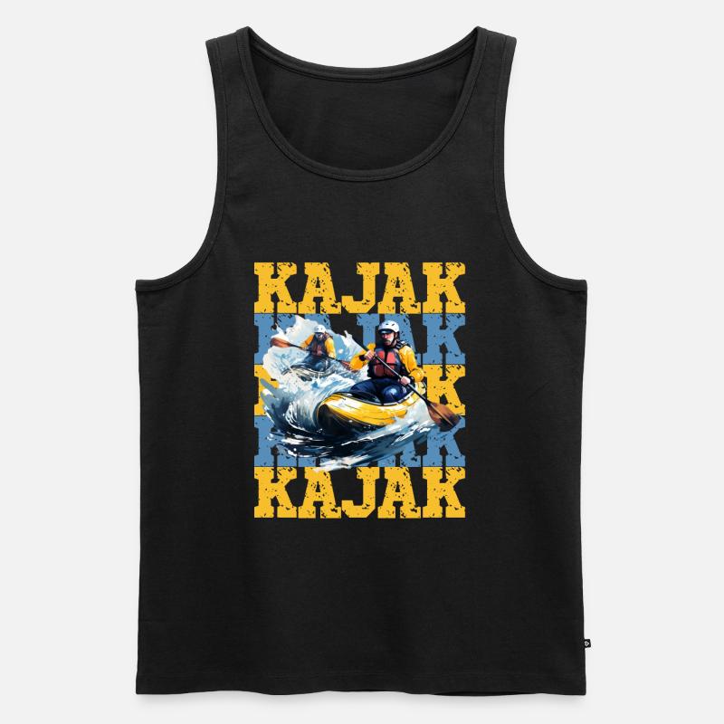 Kajak - Männer Premium Bio Tank Top - Schwarz