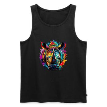 Nashorn für eine Nashornliebhaber und Fans von - Männer Premium Bio Tank Top - Schwarz - Vorne - Michal (187cm)