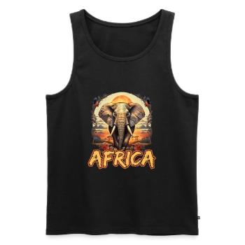 Elefant Afrika Safari - Männer Premium Bio Tank Top - Schwarz - Vorne - Michal (187cm)