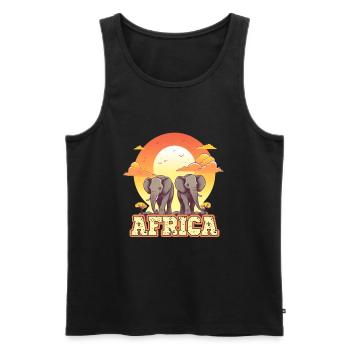 Elefant Afrika Safari - Männer Premium Bio Tank Top - Schwarz - Vorne - Michal (187cm)
