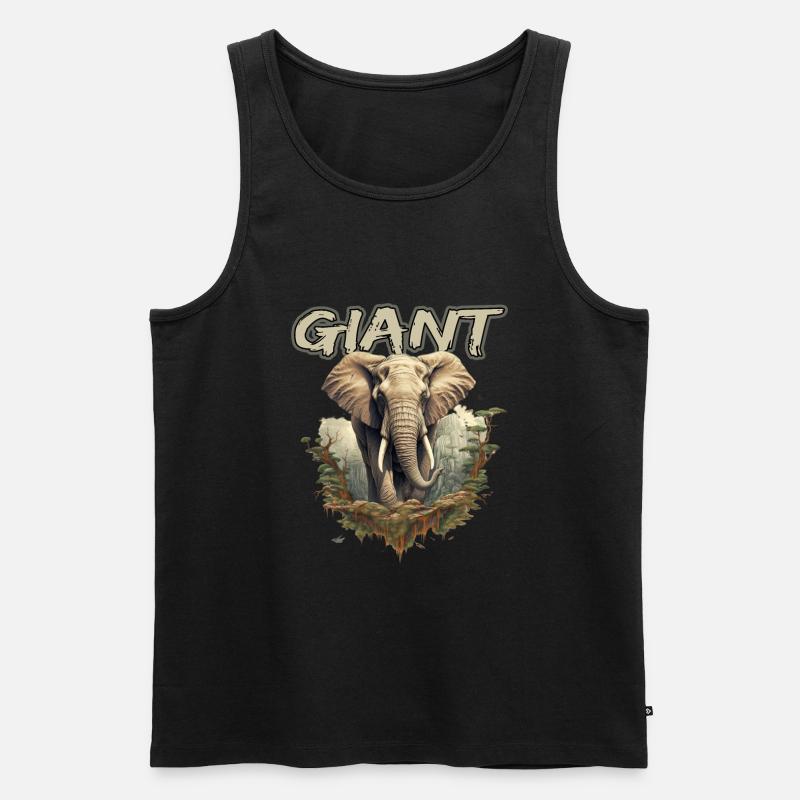 Elefant Gigant Safari - Männer Premium Bio Tank Top - Schwarz