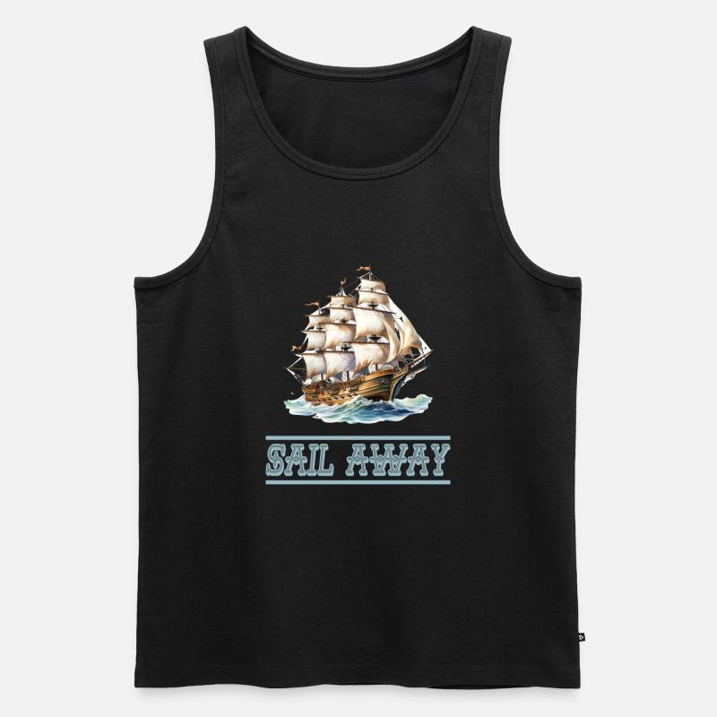 Papierschiff Papierboot Papierschiffchen - Männer Premium Bio Tank Top - Schwarz