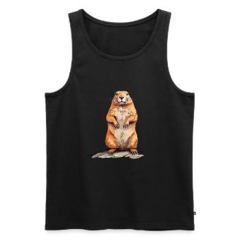 Murmeltier für einen Murmeltier Liebhaber - Männer Premium Bio Tank Top - Schwarz - Vorne - Michal (187cm)
