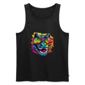 Streetart Krokodil Urban Rap Street - Männer Premium Bio Tank Top - Schwarz - Vorne - Michal (187cm)