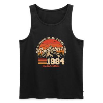 Great since 1984 - Vintage Birthday Gift - Men's Premium Organic Tank Top - black - Front - Michal (187cm)