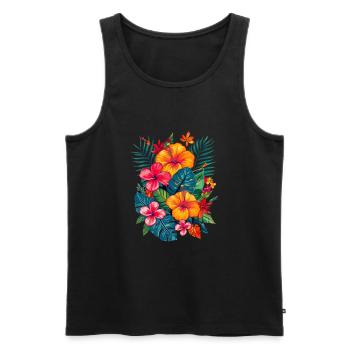 Floristin für eine Floristin - Männer Premium Bio Tank Top - Schwarz - Vorne - Michal (187cm)