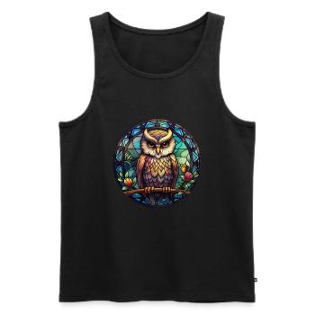 Streetart Eule für eine Street Art Fans Künstler - Männer Premium Bio Tank Top - Schwarz - Vorne - AI Model Male 178 light (178cm)