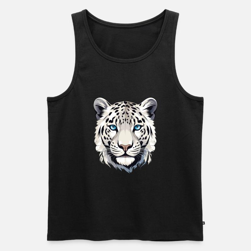 Schneeleopard Leopard Raubkatze - Männer Premium Bio Tank Top - Schwarz