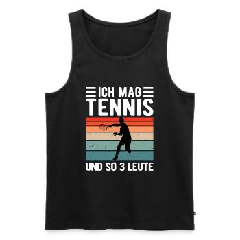 Tennis Joueur de tennis Court de tennis rétro - Débardeur bio Premium Homme - noir - Devant - Michal (187cm)