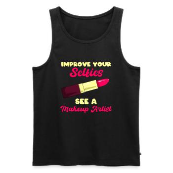 Lustiger Maskenbildner Kosmetiker - Männer Premium Bio Tank Top - Schwarz - Vorne - AI Model Male 178 light (178cm)