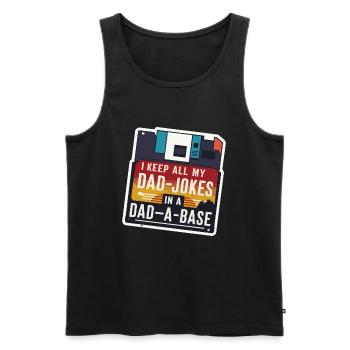 I keep all my DAD jokes in a DAD-A-BASE Father's Day - Men's Premium Organic Tank Top - black - Front - Michal (187cm)