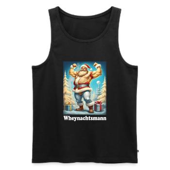 Christmas Gym FItness Bodybuilder Wheynachtsmann - Men's Premium Organic Tank Top - black - Front - Michal (187cm)