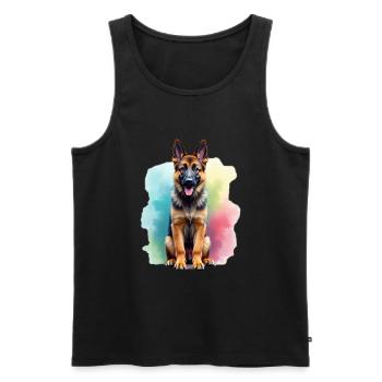 German Shepherd Master Shepherd Dog - Men's Premium Organic Tank Top - black - Front - Michal (187cm)