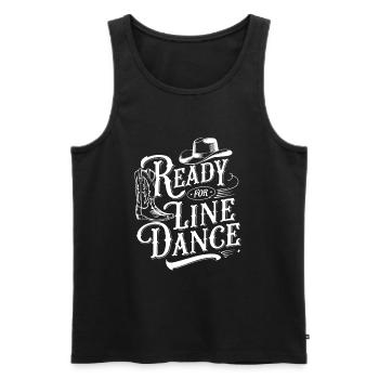Ready for Line Dance Line Dancing my passion - Men's Premium Organic Tank Top - black - Front - Michal (187cm)