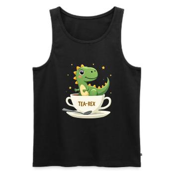 Thé Rex Tyrannosaurus Rex Amoureux des dinosaures - Débardeur bio Premium Homme - noir - Devant - Michal (187cm)