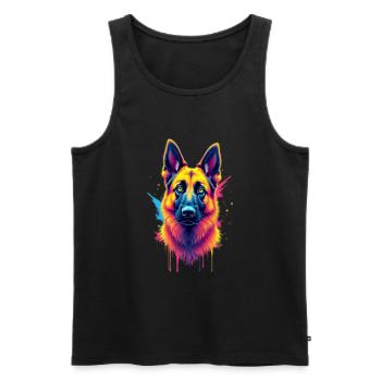 Deutscher Schäferhund Hundeliebhaber Herrchen - Männer Premium Bio Tank Top - Schwarz - Vorne - Michal (187cm)