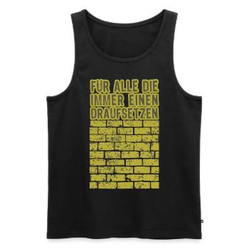 Maurer mauern Mauer Spruch - Männer Premium Bio Tank Top - Schwarz - Vorne - Michal (187cm)