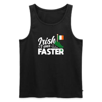Irish I Was Faster Course amusante de la Saint-Patrick - Débardeur bio Premium Homme - noir - Devant - AI Model Male 178 light (178cm)