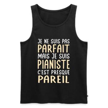 Je ne suis pas parfait mais je suis pianiste - Débardeur bio Premium Homme - noir - Devant - Michal (187cm)