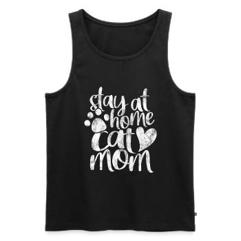 Stay At Home Cat Mom - Drôles de dictons de chat - Débardeur bio Premium Homme - noir - Devant - Michal (187cm)