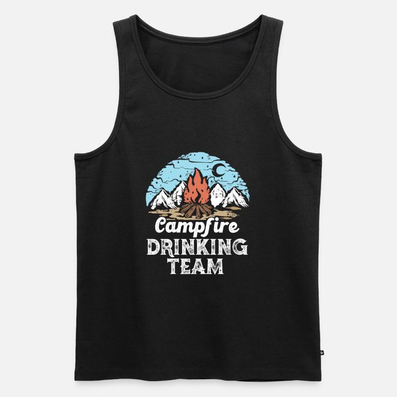 Camping Campfire Trinkteam Wanderdesign - Männer Premium Bio Tank Top - Schwarz