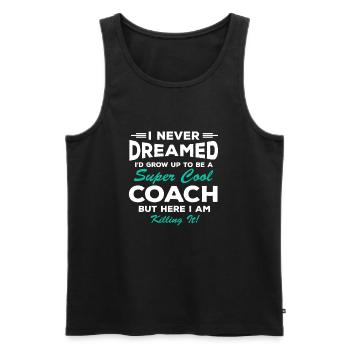 Delessed Coach Anerkennung Danke - Männer Premium Bio Tank Top - Schwarz - Vorne - AI Model Male 178 light (178cm)