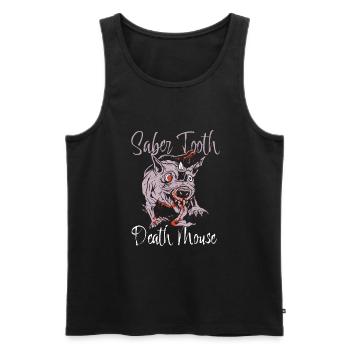 Sabre Tooth Death Mouse funny vintage quote - Men's Premium Organic Tank Top - black - Front - Michal (187cm)