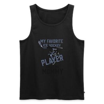 Mein Lieblings-Eishockeyspieler nennt mich Mama - Männer Premium Bio Tank Top - Schwarz - Vorne - Michal (187cm)