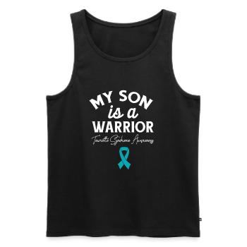 Mon fils est un Warrior Tourette vintage Syndro - Débardeur bio Premium Homme - noir - Devant - Michal (187cm)