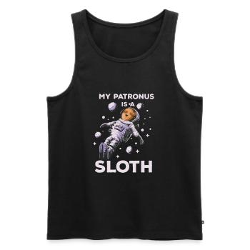 Mein Patronus lustiger Zitat Faultier magischer Fa - Männer Premium Bio Tank Top - Schwarz - Vorne - Michal (187cm)