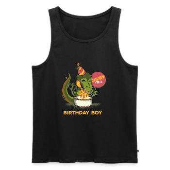Children 3 Year Old T Rex Dinosaur 3rd Bday Boy T - Men's Premium Organic Tank Top - black - Front - AI Model Male 178 light (178cm)