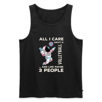 Ich kümmere mich um Volleyball Fous Footd 3 People - Männer Premium Bio Tank Top - Schwarz - Vorne - Michal (187cm)
