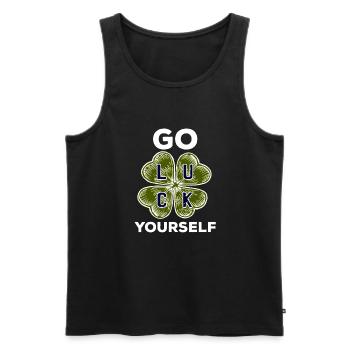 Good luck funny quote even Saint Patrick's - Men's Premium Organic Tank Top - black - Front - AI Model Male 178 light (178cm)