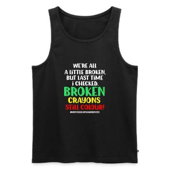 Broken crayons still color graphic bew - Men's Premium Organic Tank Top - black - Front - Michal (187cm)