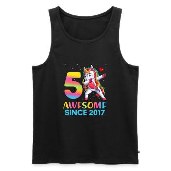 tolles Tupfen Einhorn Bday 5 Jahre altes Mädchen 5 - Männer Premium Bio Tank Top - Schwarz - Vorne - Michal (187cm)