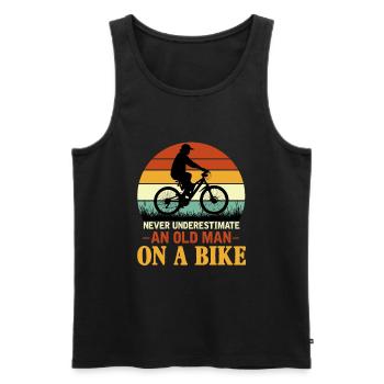 Unterschätzen Sie nie lustiges Zitat eines alten M - Männer Premium Bio Tank Top - Schwarz - Vorne - Michal (187cm)